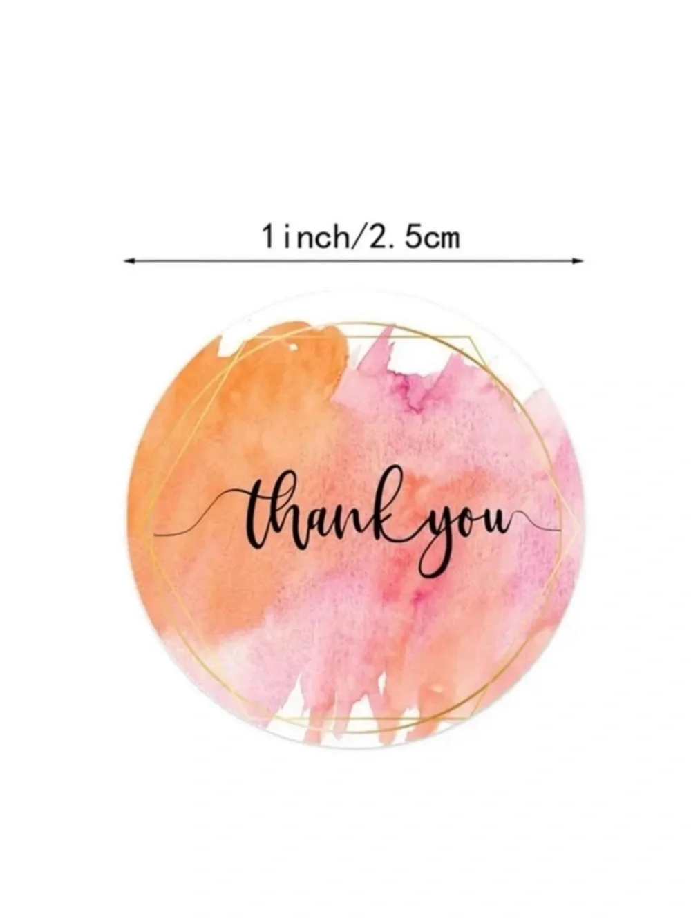 500 Thank You Stickers Roll 1” Round Packaging Labels Small Business NWT
